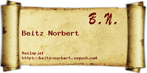 Beitz Norbert névjegykártya